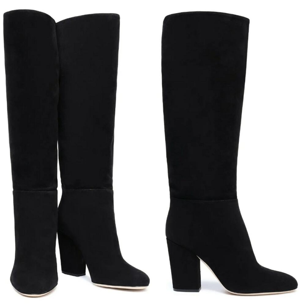 Sergio Rossi black Suede Knee high boots size 9 - Picture 2 of 5